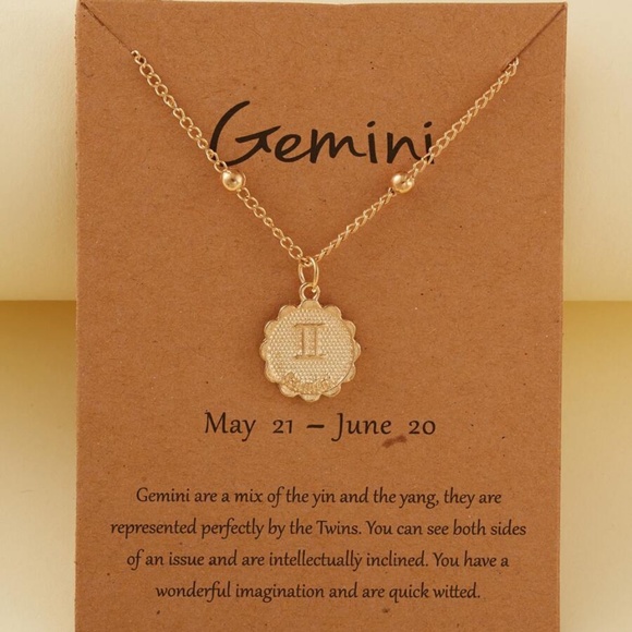 Jewelry - gold tone horoscope pendant boho necklace